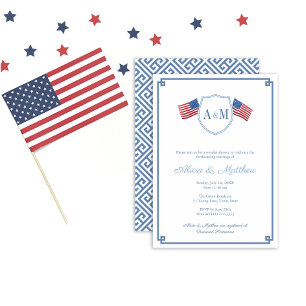 Invitation Classique Monogramme de la Fête de Mariage du 14 J