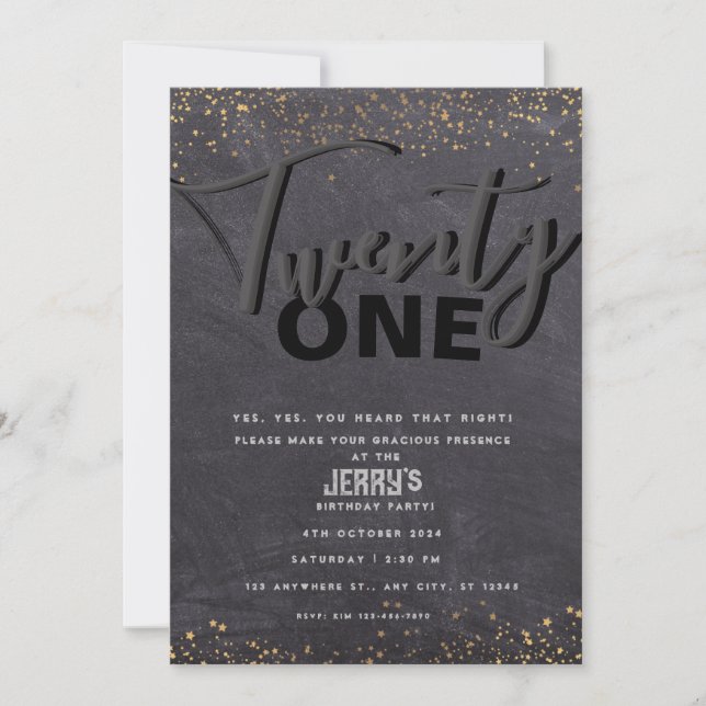 Invitation classique noire (Devant)