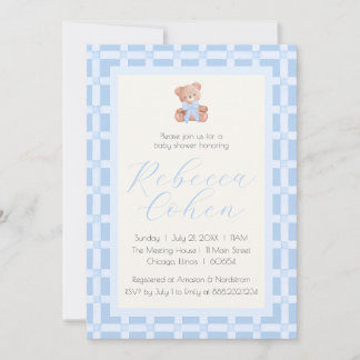 Invitation classique pour Baby Shower à l'effigie 