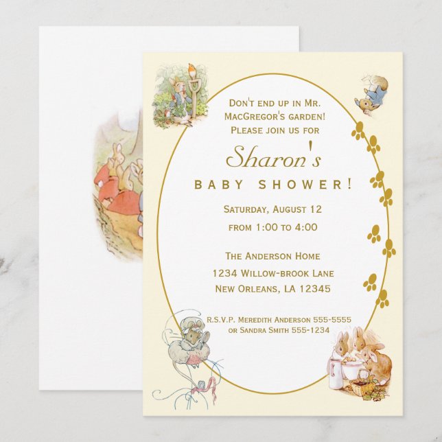 Invitation Classique pour Baby Shower de Pierre La (Devant / Derrière)