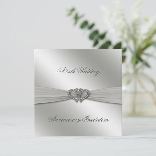 Invitation classique pour les 25 ans de mariage No (Debout devant)