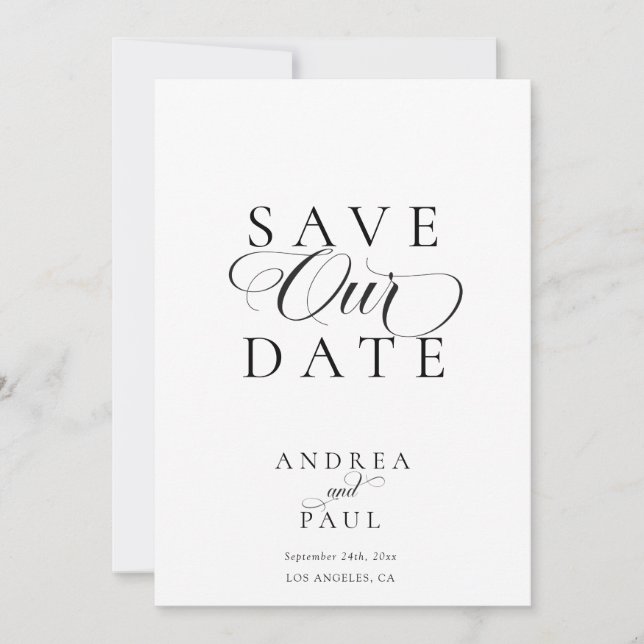 Invitation Classique Save the Date (Devant)