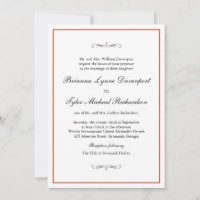 Classique Simple Élégance Brûlé Mariage orange