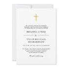 Classique Simple Elegant Christian Cross Mariage