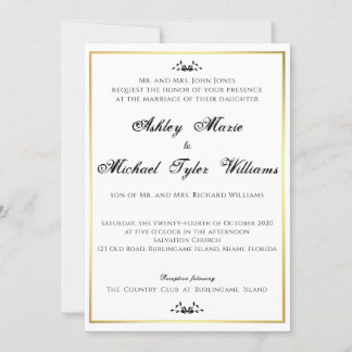 Invitation classique simple et élégante