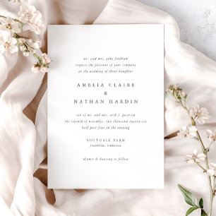 Invitation Classique Simple Minimal Élégant Type Mariage