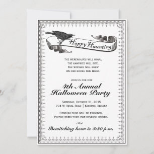 Invitation classique vintage de Halloween de