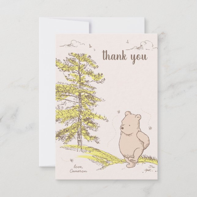 Invitation Classique Winnie | Merci pour votre anniversaire (Devant)