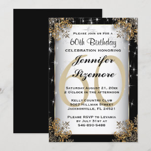 Invitation Classy 00e anniversaire Modèle en noir