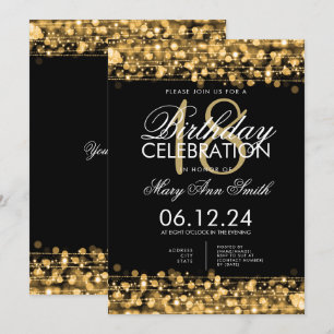Invitation Classy 18th Birthday Party Sparkles Gold
