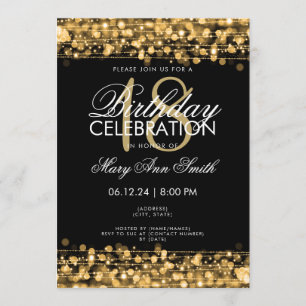Invitation Classy 18th Birthday Party Sparkles Gold
