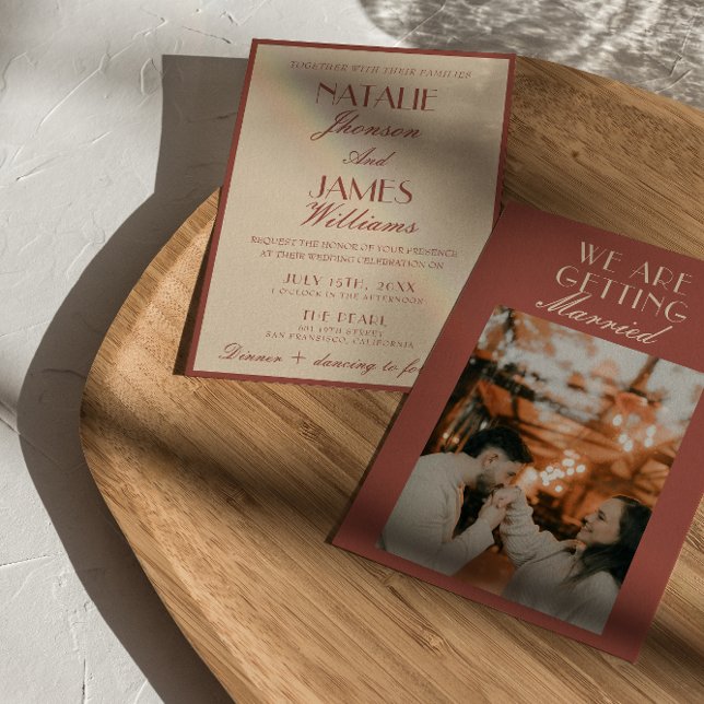 Invitation Classy Auburn Copper Old Money Luxury Wedding (Créateur téléchargé)