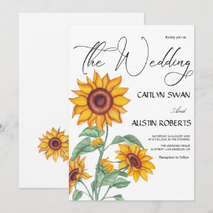 Invitation Classy Chic Sunflowers Botanical