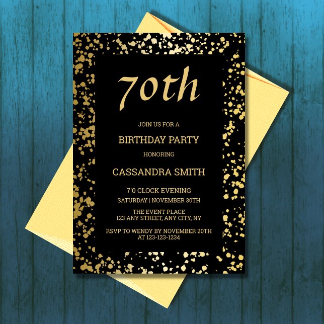Invitation Classy Egypt Gold arrose noir Anniversaire (Créateur téléchargé)