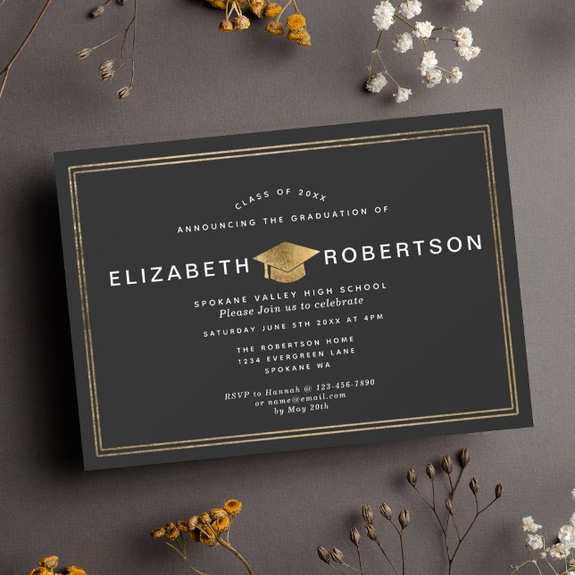Invitation Classy Elegant Diplôme de Graduation Party (Créateur téléchargé)