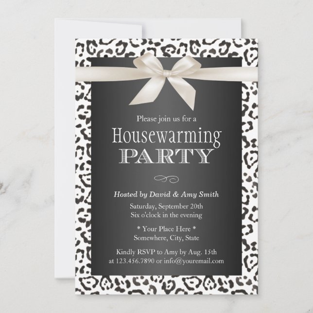 Invitation Classy Empreinte de léopard de neige (Devant)
