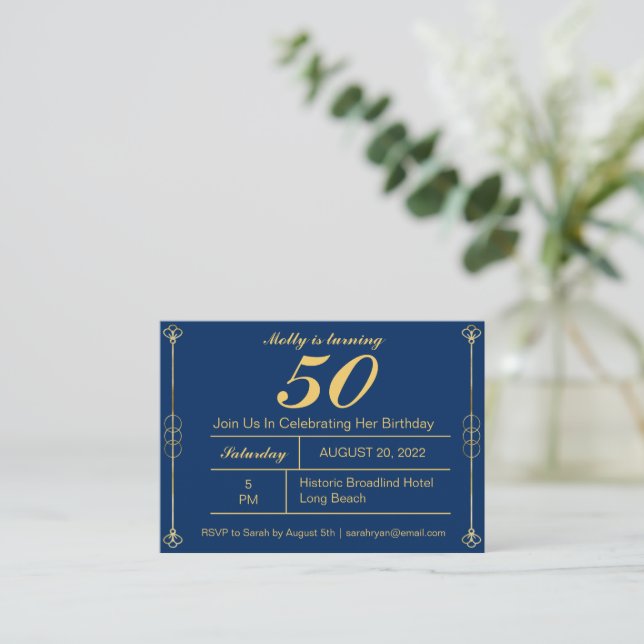 Invitation Classy Gold (Debout devant)