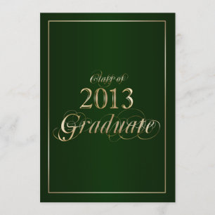 Invitation Classy Green and Gold 2013