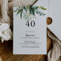Classy Greenery Tropical 40th Birthday Party