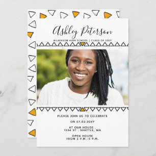 Invitation Classy Moderne Design élégant Photo Graduation Inv