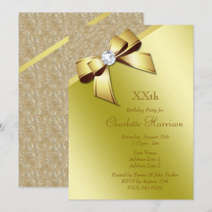 Invitation Classy Romantic Gold fête d'anniversaire