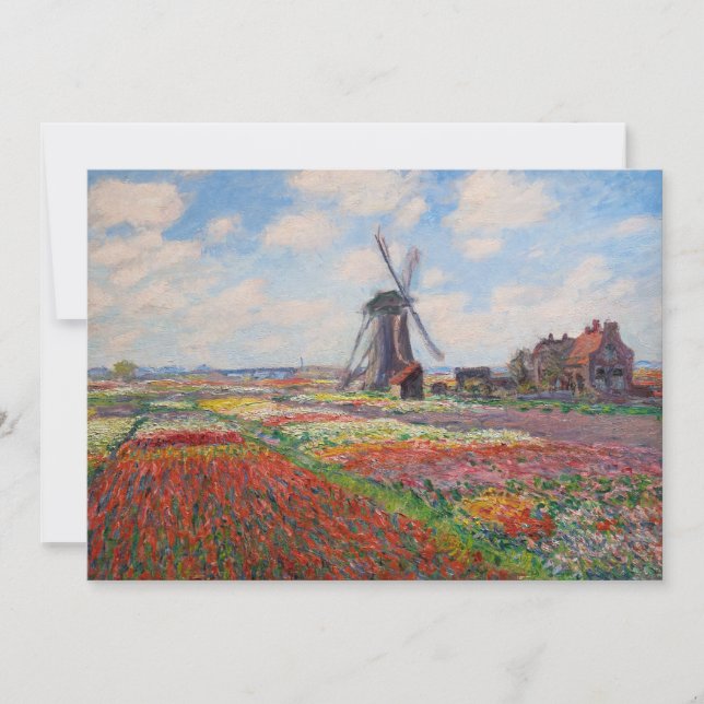 Invitation Claude Monet - Champ de Tulipes en Hollande (Devant)