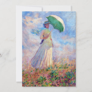 Invitation Claude Monet - Femme à l'ombrelle tournée vers la 