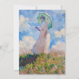 Invitation Claude Monet - Femme à l'ombrelle tournée vers la