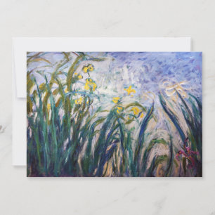 Invitation Claude Monet - Iris jaunes et violets