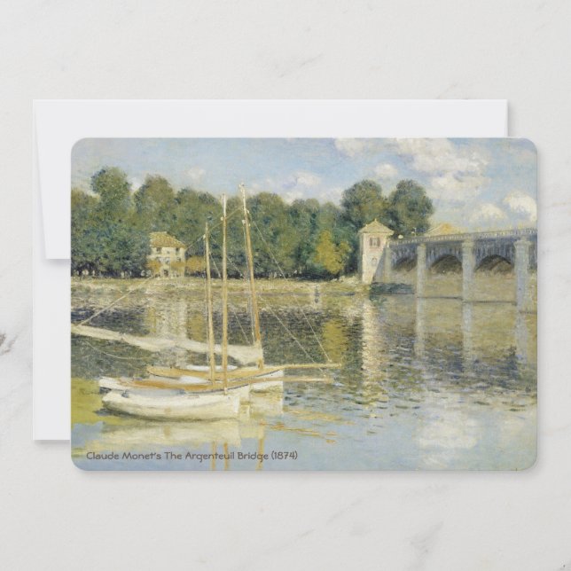 Invitation Claude Monet Le Pont Argenteuil (1874) (Devant)