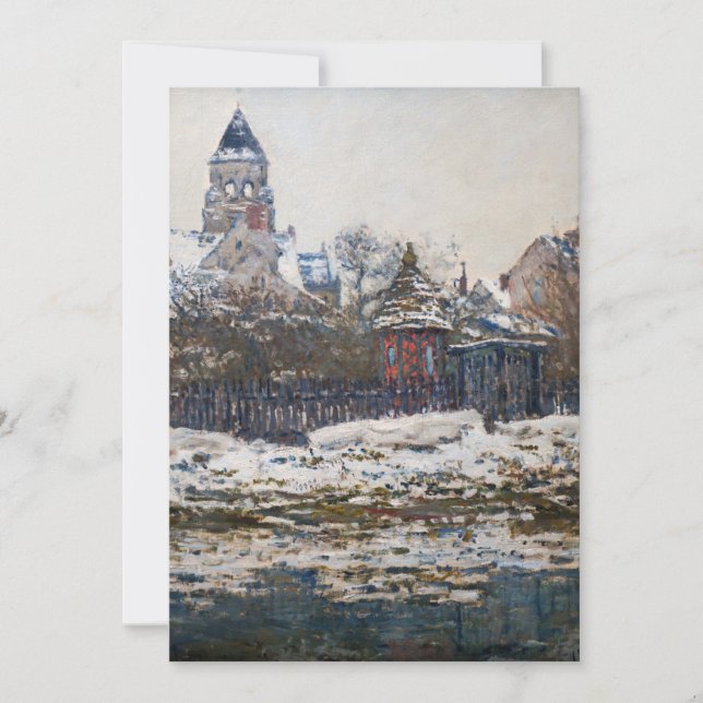 Invitation Claude Monet - L'église de Vetheuil (Devant)