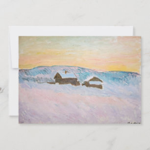 Invitation Claude Monet - Paysage norvégien, Maisons bleues