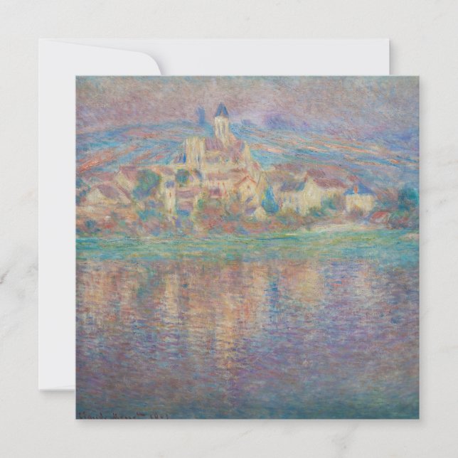 Invitation Claude Monet - Vetheuil, coucher de soleil (Devant)