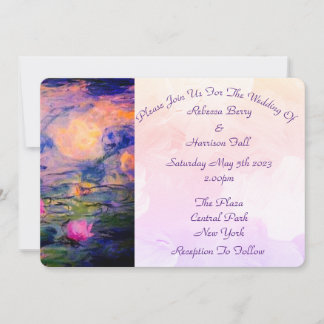 Invitation Claude Monet Vintage Mariage Lys d'eau 