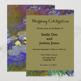 Invitation Claude Monet Water Lilies Agapanthus
