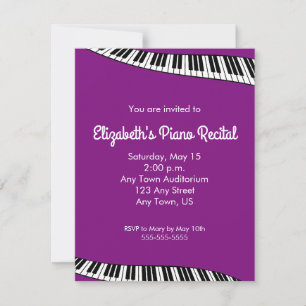 Invitation Clavier de piano tendance, Piano Considérant Invit