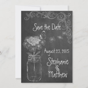 INVITATION CLAVIER MASON JAR GARDEN MARIAGE ENREGISTRER LA DA