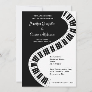 Invitation Clavier Ondulé Mariage