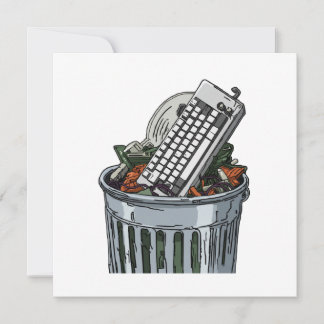 Invitation Clavier sur poubelle