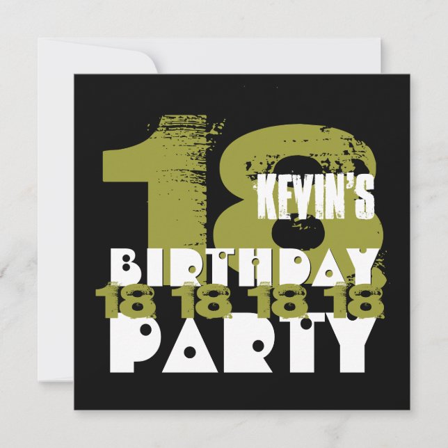 Invitation CLAY NOIR 18e fête d'anniversaire 18 ans V10B (Devant)