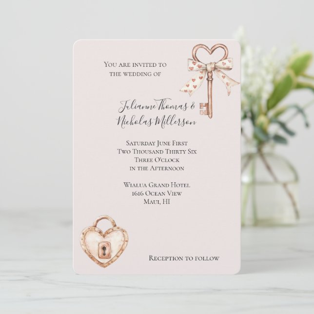 Invitation Clé floue de mon Mariage du coeur (Debout devant)