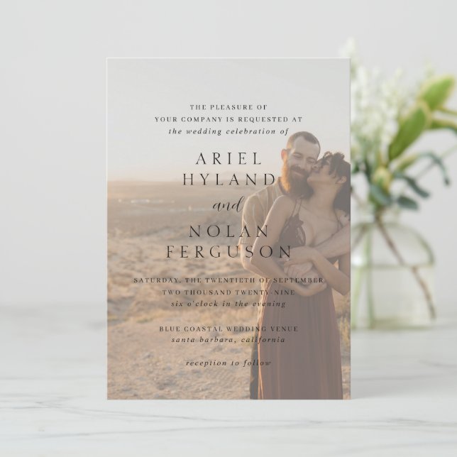 Invitation Clean Photo Mariage moderne (Debout devant)