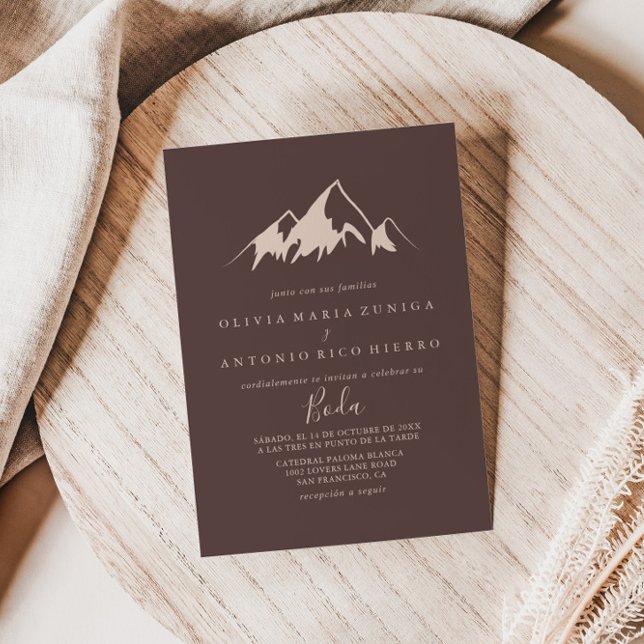 Invitation Clear Mountain Country Espagnol Boda Mariage (Créateur téléchargé)