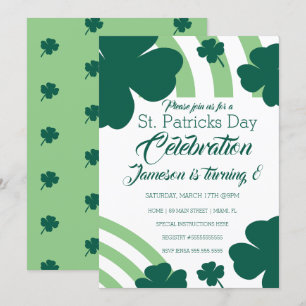 Invitation Clébration de la journée St. Patricks Shamrock Ver
