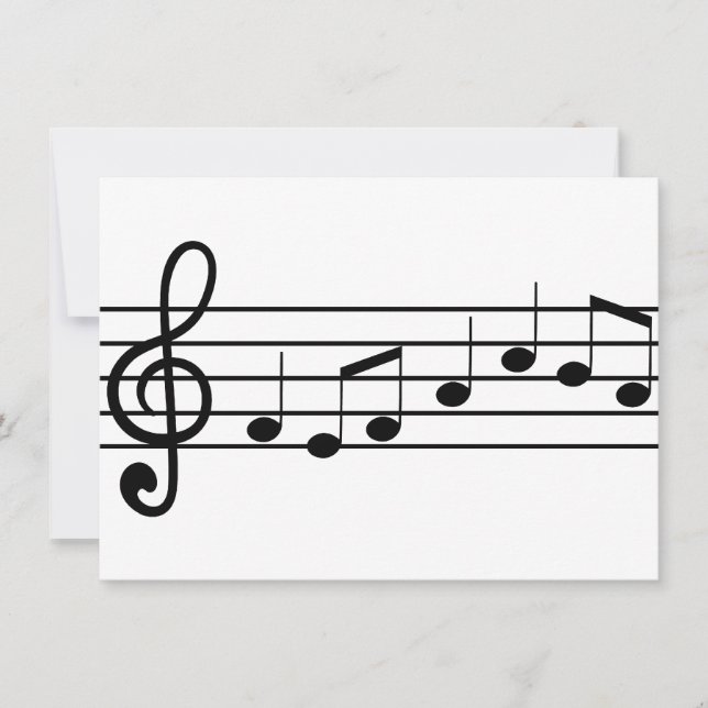 Invitation clef triple et notes : musique de feuille (Devant)