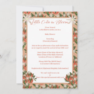 Invitation Clementine Little Cutie Baby shower de thème Citr