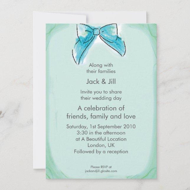 Invitation Cleo Bow (joint étroit) 5x7 (Devant)