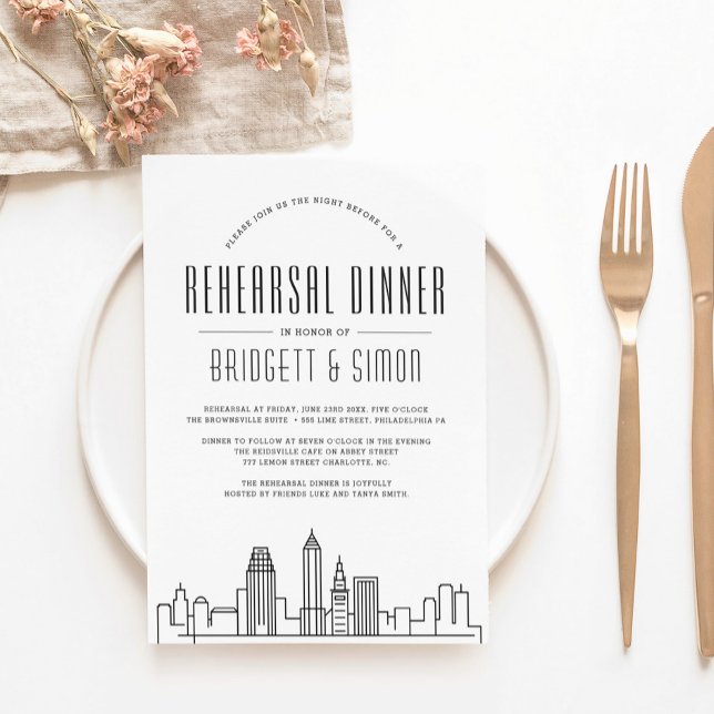 Invitation Cleveland, Dîner de répétition de l'Ohio | Ville S (Créateur téléchargé)