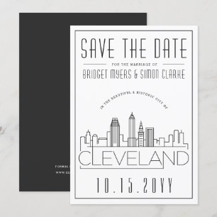 Invitation Cleveland Mariage   Skyline stylisée Enregistrer l