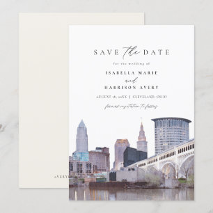 Invitation CLEVELAND OHIO Skyline Enregistrer la date Invitat